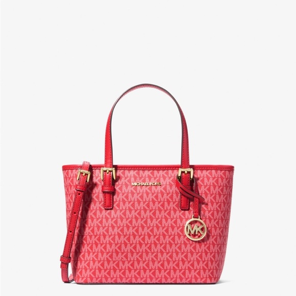 Michael Kors Extra Small Carryall Jet Set Travel in Bright Red - Picture 4 of 7